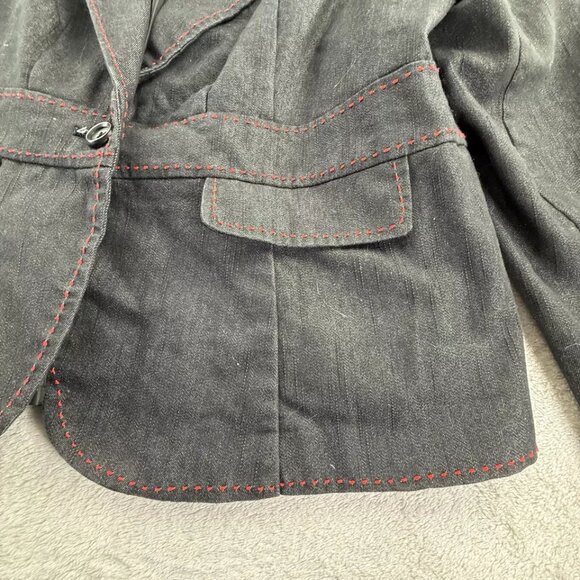 Lane Bryant 1-Button Dark Blue Denim Blazer - Picture 13 of 15